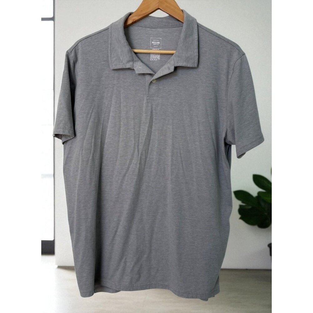 Mossimo Supply Co Polo Shirt Athletic Fit Mens Size XL Gray Short Sleeve